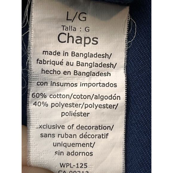 Chaps Ralph Lauren Button Down Shirt Mens‎ Large Blue Thick Stitch Preppy - Picture 7 of 9